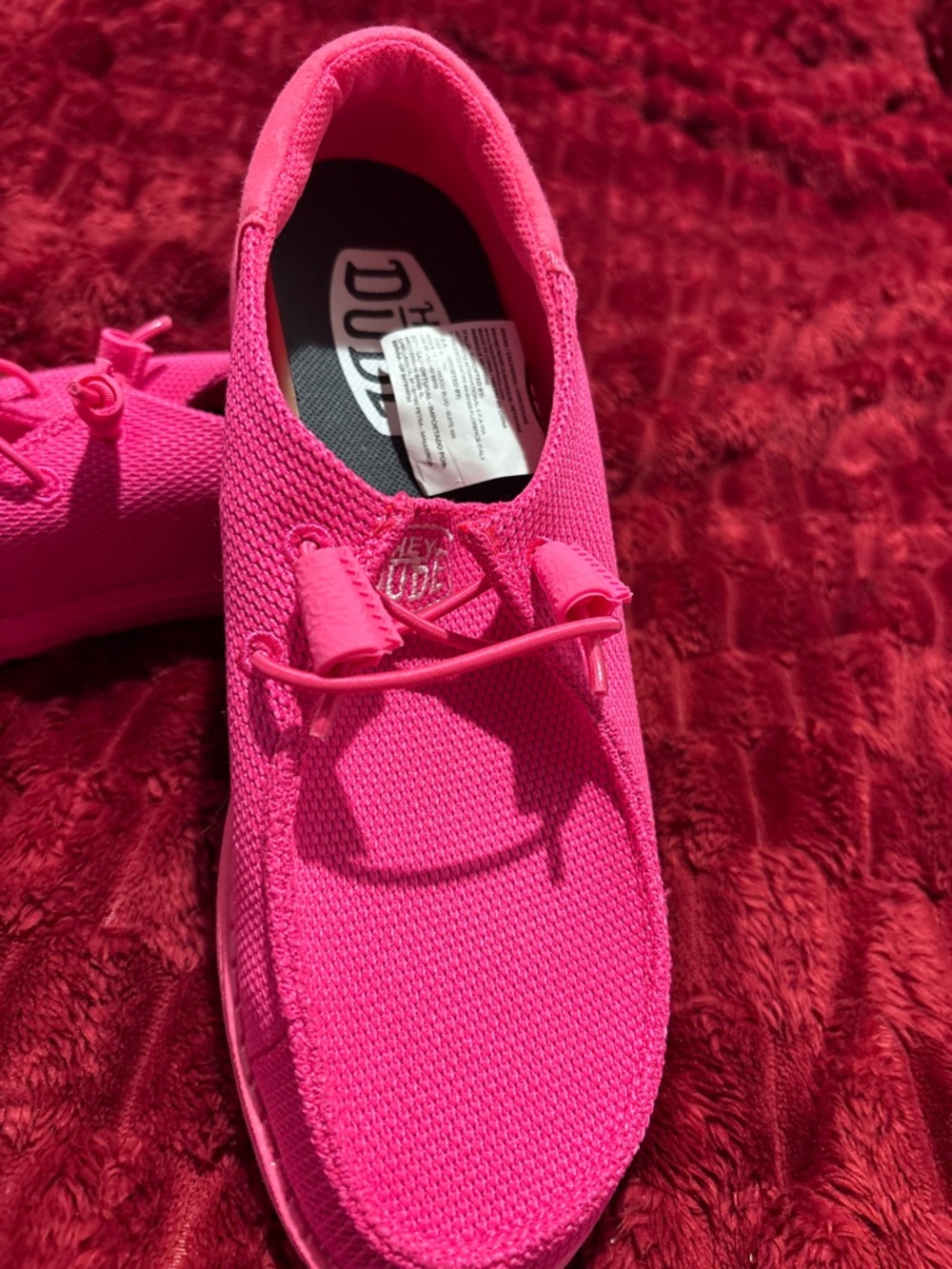 Hey Dude Women's Slip-On Moccasins in Bright Pink - Picture 3 of 8